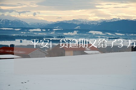平安i贷逾期又给了3万额度 平安i贷逾期又给了3万额度