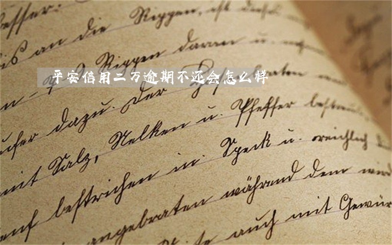 平安信用二万逾期不还会怎么样 平安信用二万逾期不还会怎么样