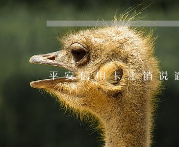 平安信用卡注销说逾期 平安信用卡注销说逾期