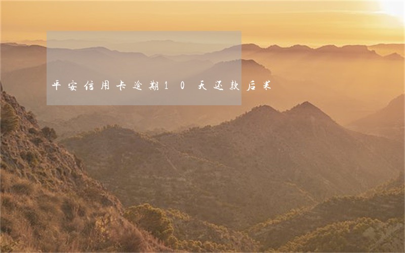 平安信用卡逾期10天还款后果