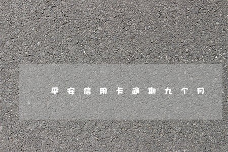 平安信用卡逾期九个月