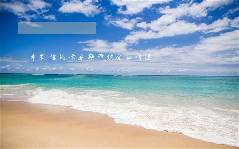 平安信用卡逾期滞纳金如何退 平安信用卡逾期滞纳金如何退