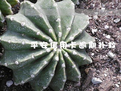 平安信用卡逾期补救 平安信用卡逾期补救