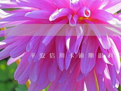 平安信用卡逾期退利息 平安信用卡逾期退利息
