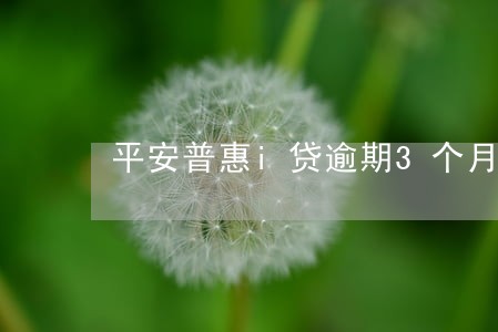 平安普惠i贷逾期3个月以后 平安普惠i贷逾期3个月以后