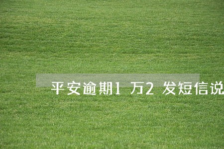 平安逾期1万2发短信说要上门 平安逾期1万2发短信说要上门