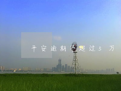 平安逾期不超过5万 平安逾期不超过5万