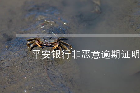 平安银行非恶意逾期证明 平安银行非恶意逾期证明