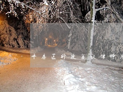 平房区行政复议律师用