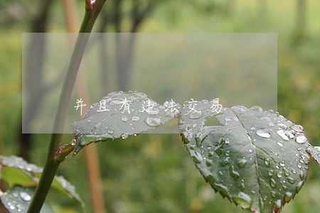 并且有违法交易 并且有违法交易