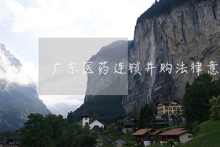 广东医药连锁并购法律意见书 广东医药连锁并购法律意见书