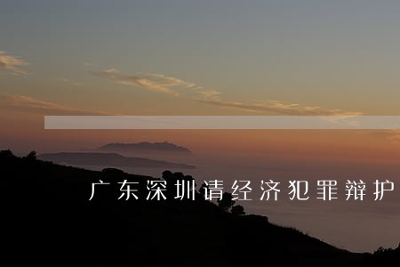 广东深圳请经济犯罪辩护律师收费 广东深圳请经济犯罪辩护律师收费