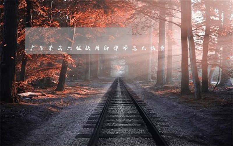 广东肇庆工程款纠纷律师怎么收费 广东肇庆工程款纠纷律师怎么收费