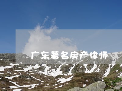 广东著名房产律师 广东著名房产律师