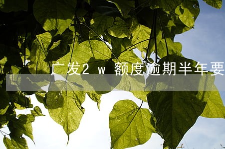 广发2w额度逾期半年要还多少 广发2w额度逾期半年要还多少