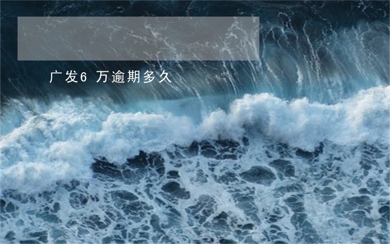 广发6万逾期多久