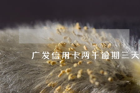 广发信用卡两千逾期三天 广发信用卡两千逾期三天