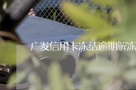 广发信用卡冻结逾期解冻