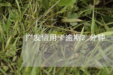 广发信用卡逾期2分钟 广发信用卡逾期2分钟