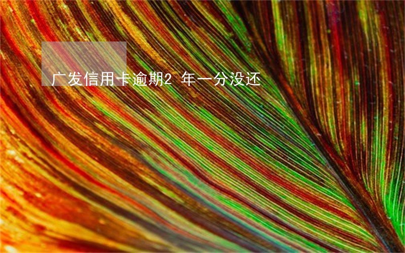 广发信用卡逾期2年一分没还 广发信用卡逾期2年一分没还