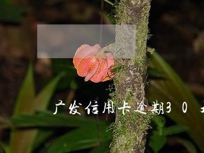 广发信用卡逾期30天怎么办 广发信用卡逾期30天怎么办