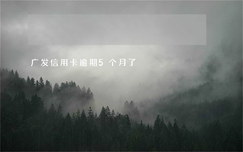 广发信用卡逾期5个月了 广发信用卡逾期5个月了