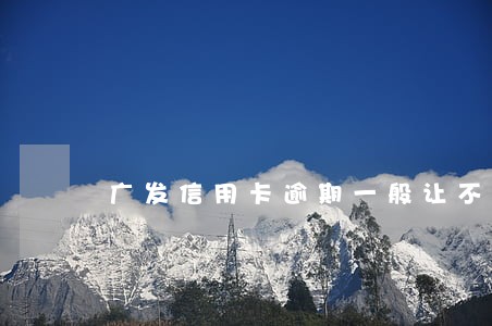 广发信用卡逾期一般让不让协商