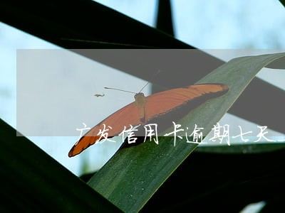 广发信用卡逾期七天上征信 广发信用卡逾期七天上征信