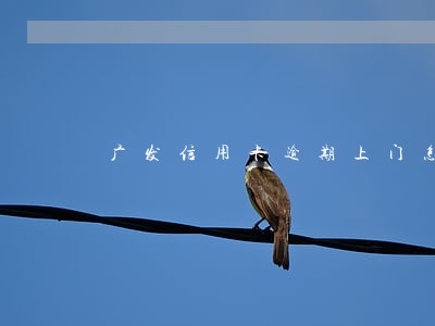 广发信用卡逾期上门怎么办 广发信用卡逾期上门怎么办