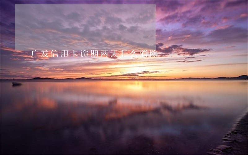 广发信用卡逾期两天怎么消除