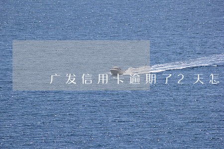 广发信用卡逾期了2天怎么办 广发信用卡逾期了2天怎么办