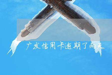 广发信用卡逾期了两天 广发信用卡逾期了两天