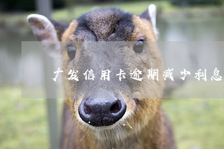广发信用卡逾期减少利息 广发信用卡逾期减少利息
