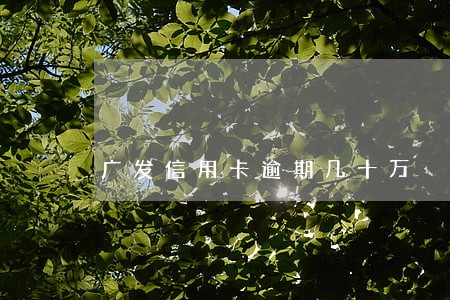 广发信用卡逾期几十万 广发信用卡逾期几十万