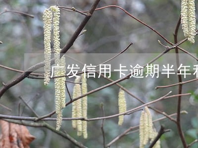 广发信用卡逾期半年利息 广发信用卡逾期半年利息