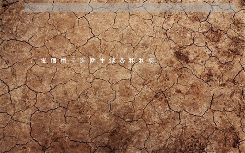 广发信用卡逾期手续费和利息