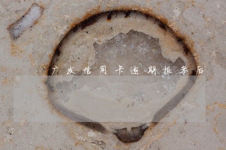 广发信用卡逾期报案后 广发信用卡逾期报案后
