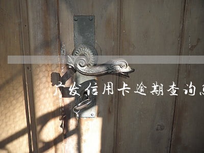 广发信用卡逾期查询怎么查 广发信用卡逾期查询怎么查