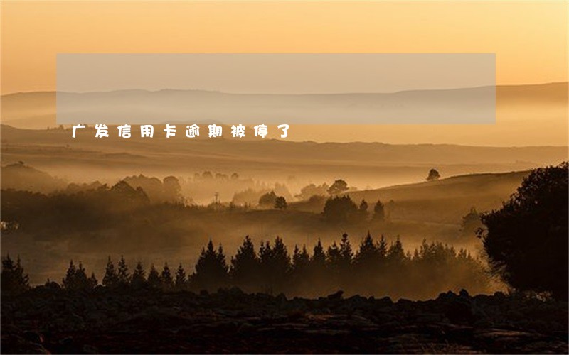 广发信用卡逾期被停了