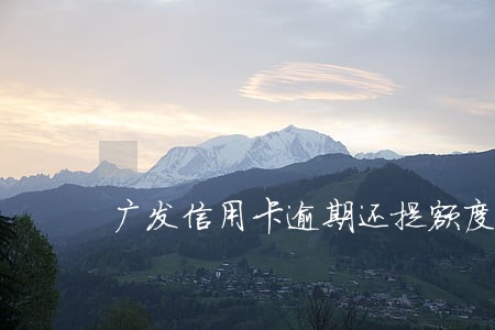 广发信用卡逾期还提额度吗 广发信用卡逾期还提额度吗
