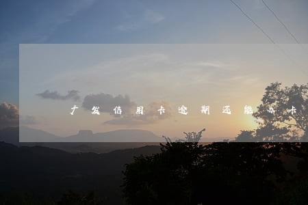 广发信用卡逾期还能办卡吗