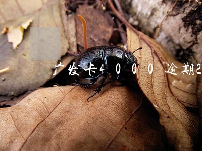 广发卡4000逾期2个月