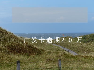 广发卡逾期20万 广发卡逾期20万