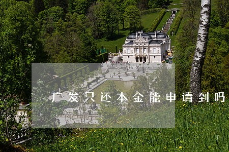 广发只还本金能申请到吗 广发只还本金能申请到吗