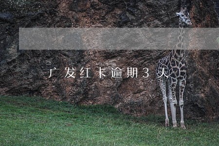 广发红卡逾期3天 广发红卡逾期3天