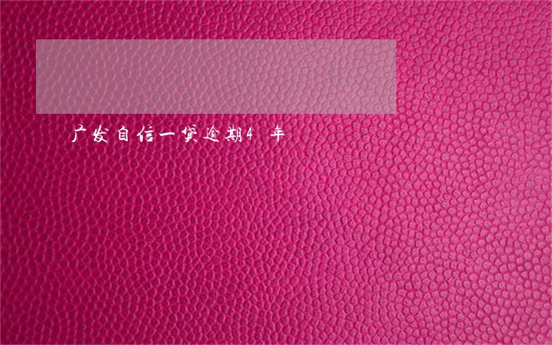 广发自信一贷逾期4年 广发自信一贷逾期4年