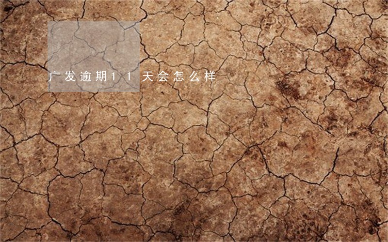 广发逾期11天会怎么样 广发逾期11天会怎么样