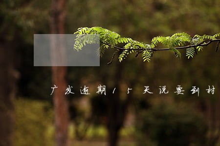 广发逾期15天说要到村委会 广发逾期15天说要到村委会
