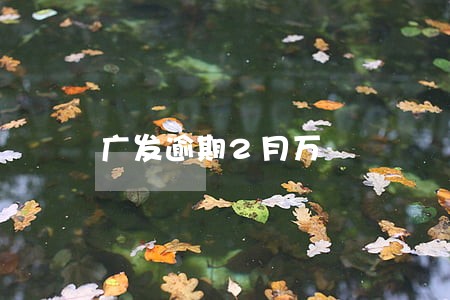 广发逾期2月万 广发逾期2月万