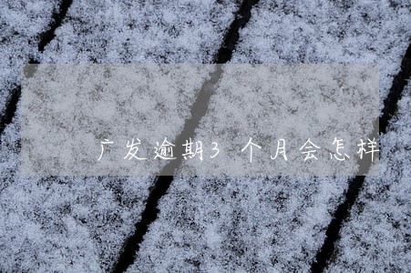 广发逾期3个月会怎样